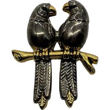 Vintage BEST Figural Parrot Couple Pin/Pendant - image 1