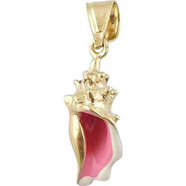 Vintage 14K Yellow Gold Sea Conch Shell Charm