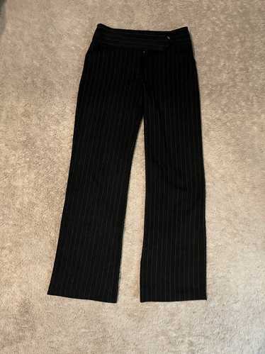 Streetwear × Vintage Bess Striped Black Formal Pa… - image 1