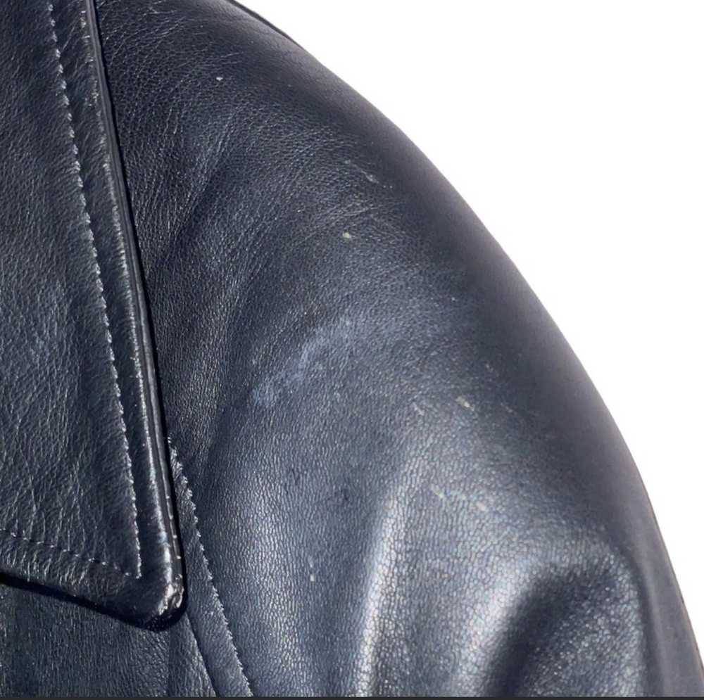 Vintage Genuine Leather Vintage Black Long Jacket… - image 10