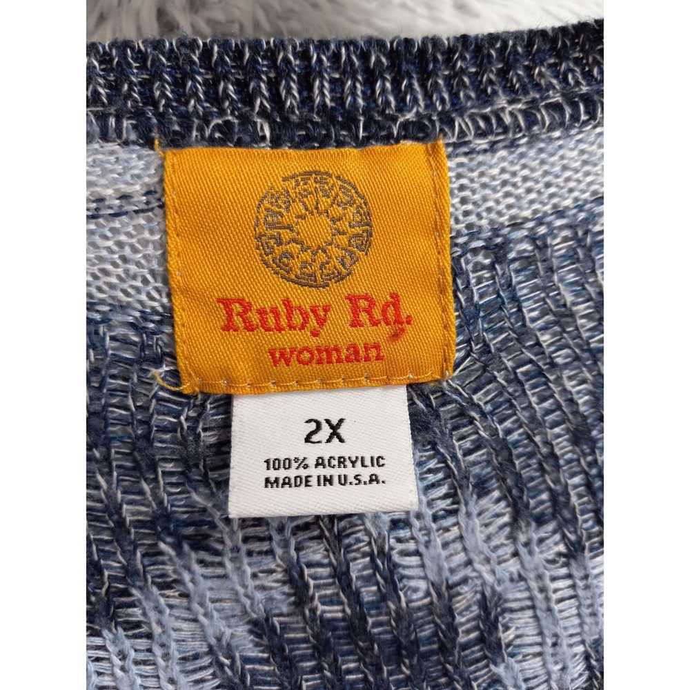 Rugby By  Rl Ruby Rd Sweater Womens XXL Blue Acry… - image 5