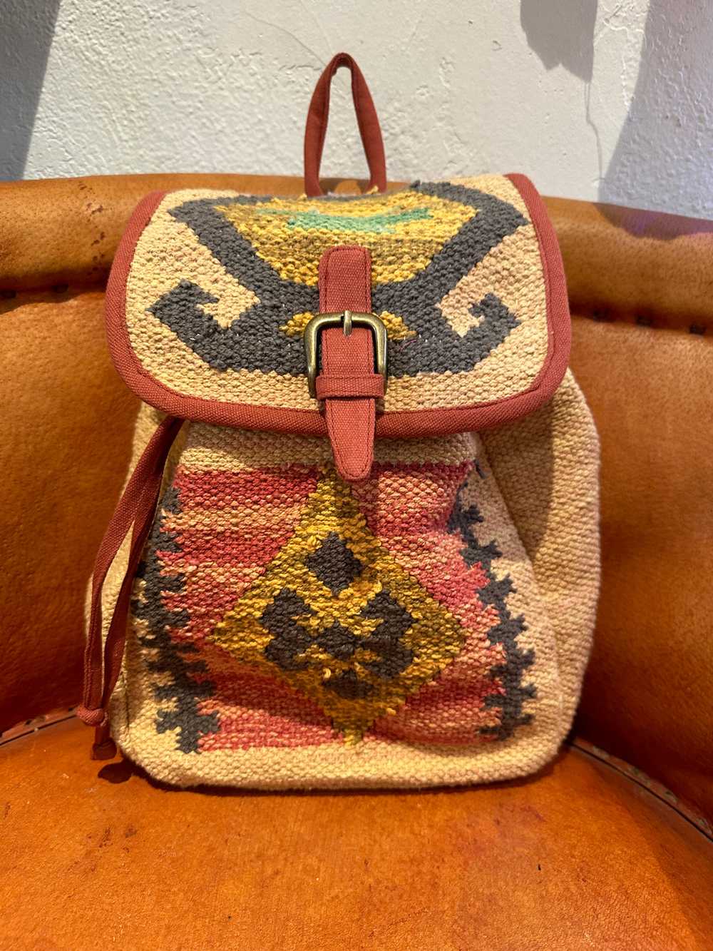 Woven (Cotton) Kilim Backpack - image 1