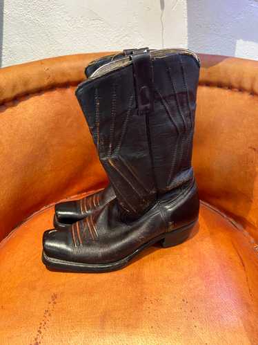 Embossed Durango Boots - Dark Brown with Patina 10