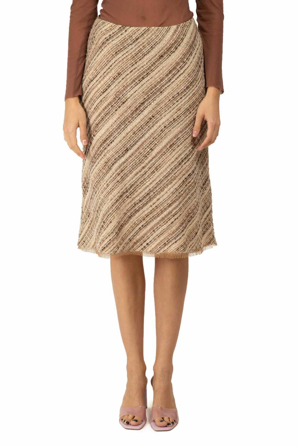 PRADA Voile-trimmed bouclé skirt F/W 2000 - image 1