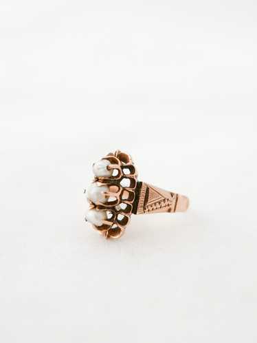 Antique 14K Gold Triple Pearl Ring