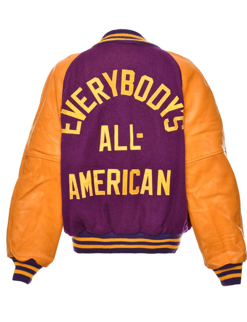 Purple & Mustard All American Varsity Jacket - M - image 2