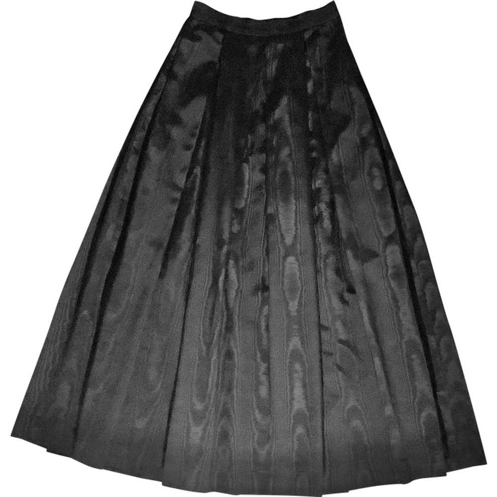 Vintage Floor Length Black Taffeta Skirt - image 1