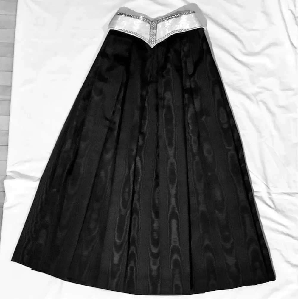 Vintage Floor Length Black Taffeta Skirt - image 8
