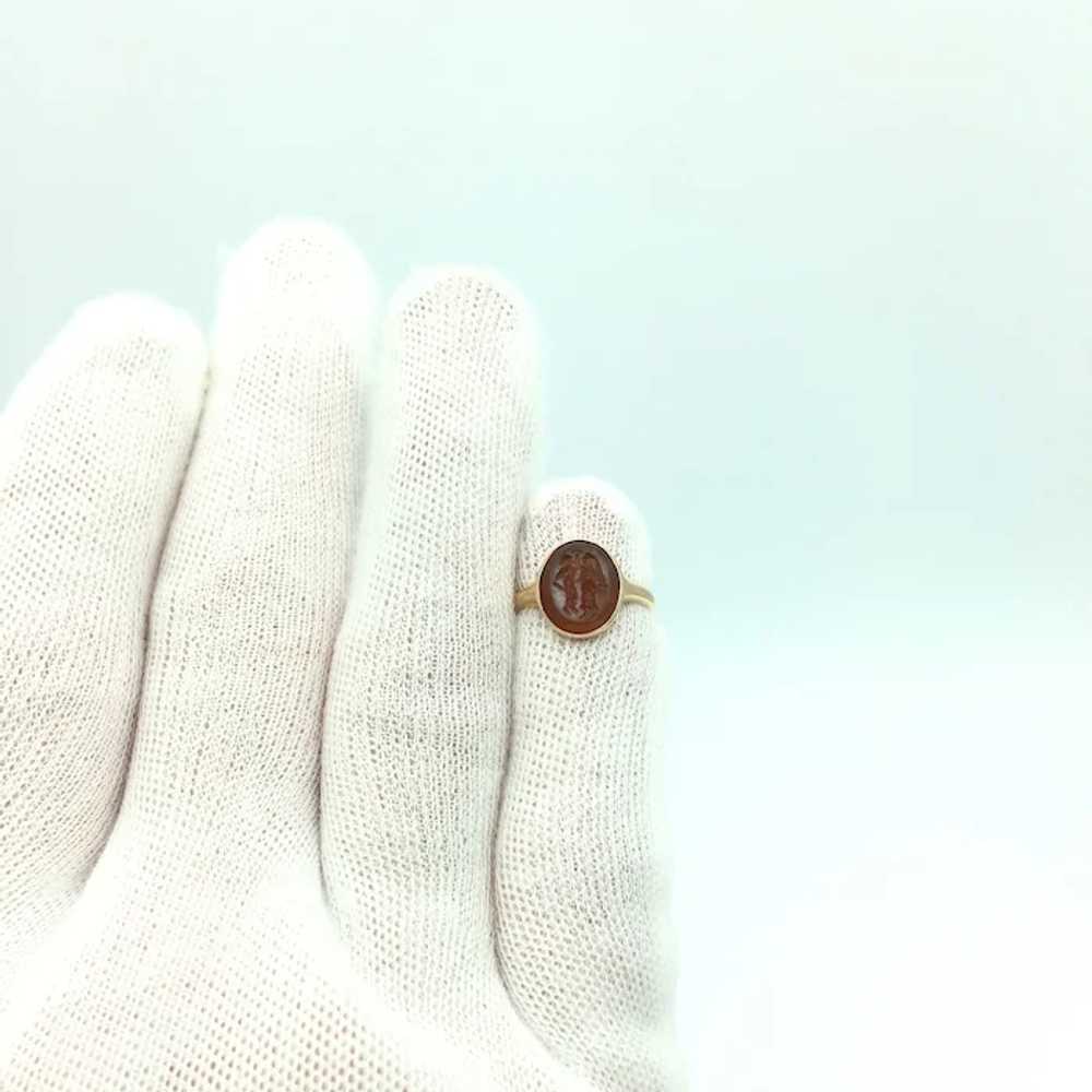 14K Carnelian Intaglio Ring - image 4