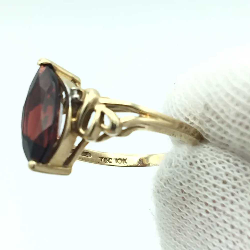 10k Garnet and Diamond Ring - image 3