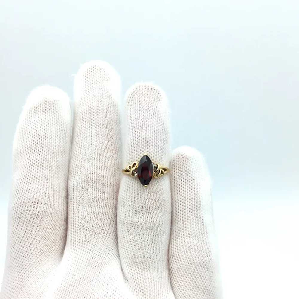 10k Garnet and Diamond Ring - image 4