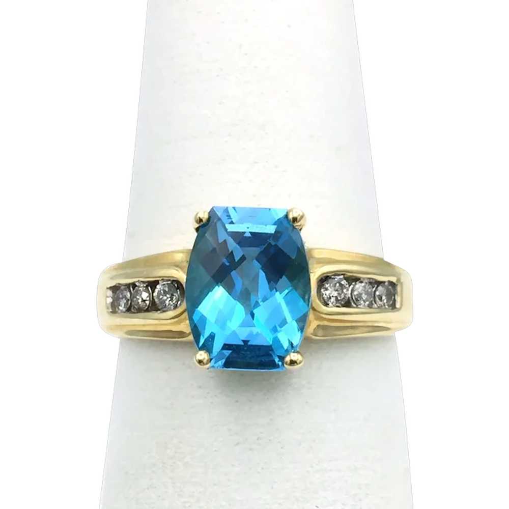 10K Topaz & Diamond Ring - image 1