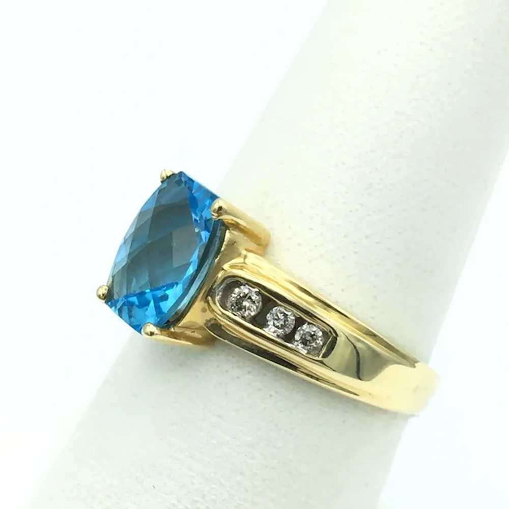 10K Topaz & Diamond Ring - image 2