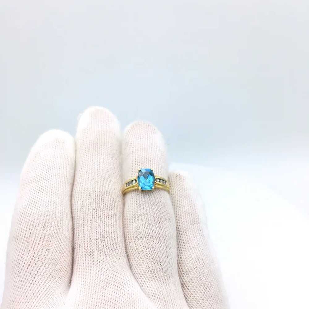 10K Topaz & Diamond Ring - image 4