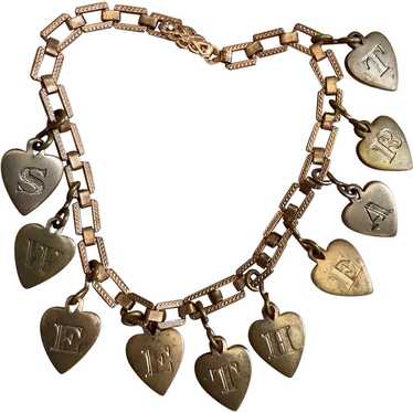 Vintage “Sweetheart” Heart Charm 7.75” Bracelet - image 1