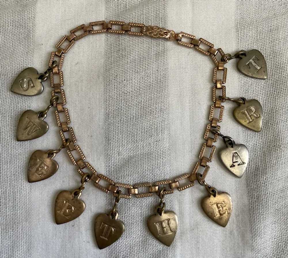 Vintage “Sweetheart” Heart Charm 7.75” Bracelet - image 2