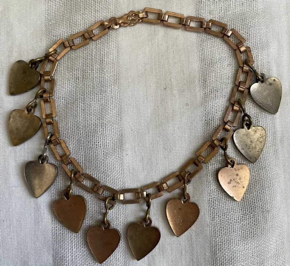 Vintage “Sweetheart” Heart Charm 7.75” Bracelet - image 3