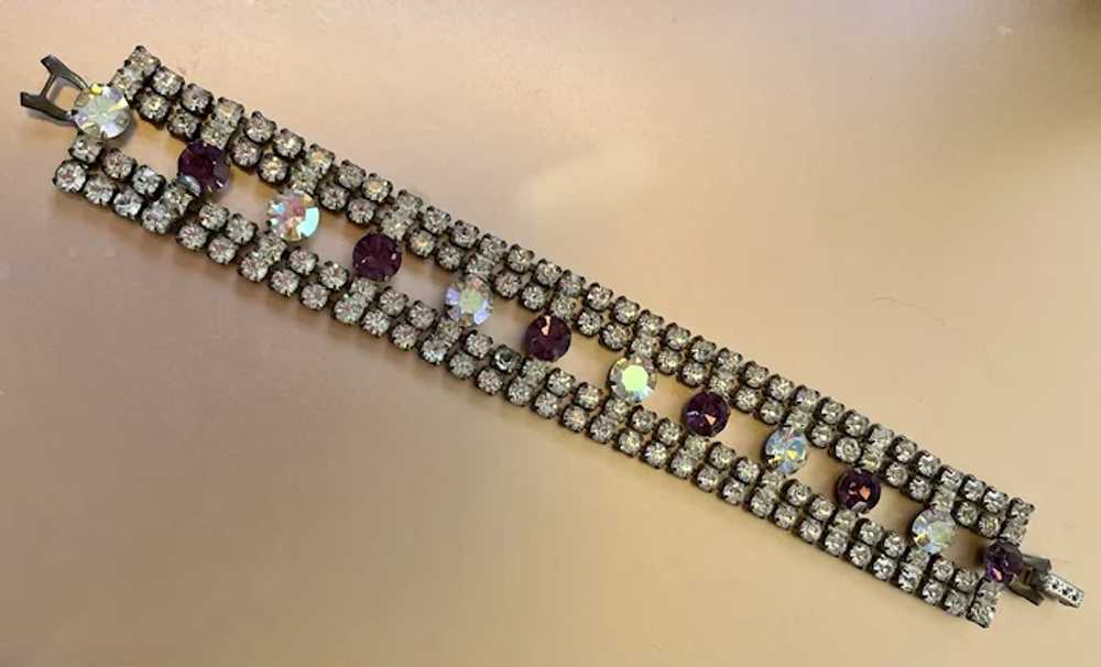 Sparkly Vintage Rhinestone with Clear and Purple … - image 5