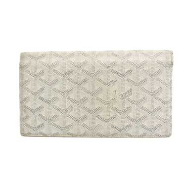 Authenticated Used Goyard Varenne 51 Men,Women Leather,Coated Canvas Long  Bill Wallet (bi-fold) White 