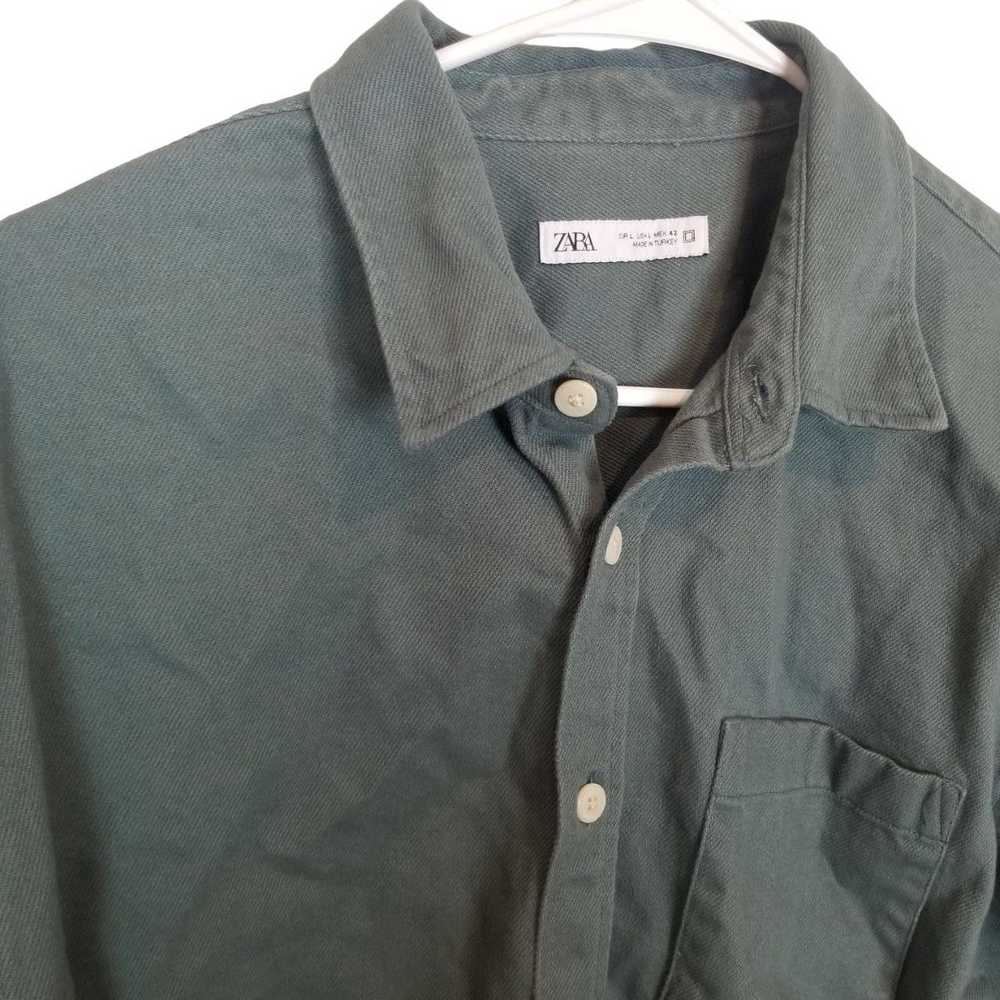 Zara ZARA L Long Sleeves Button Front Denim Shirt… - image 5