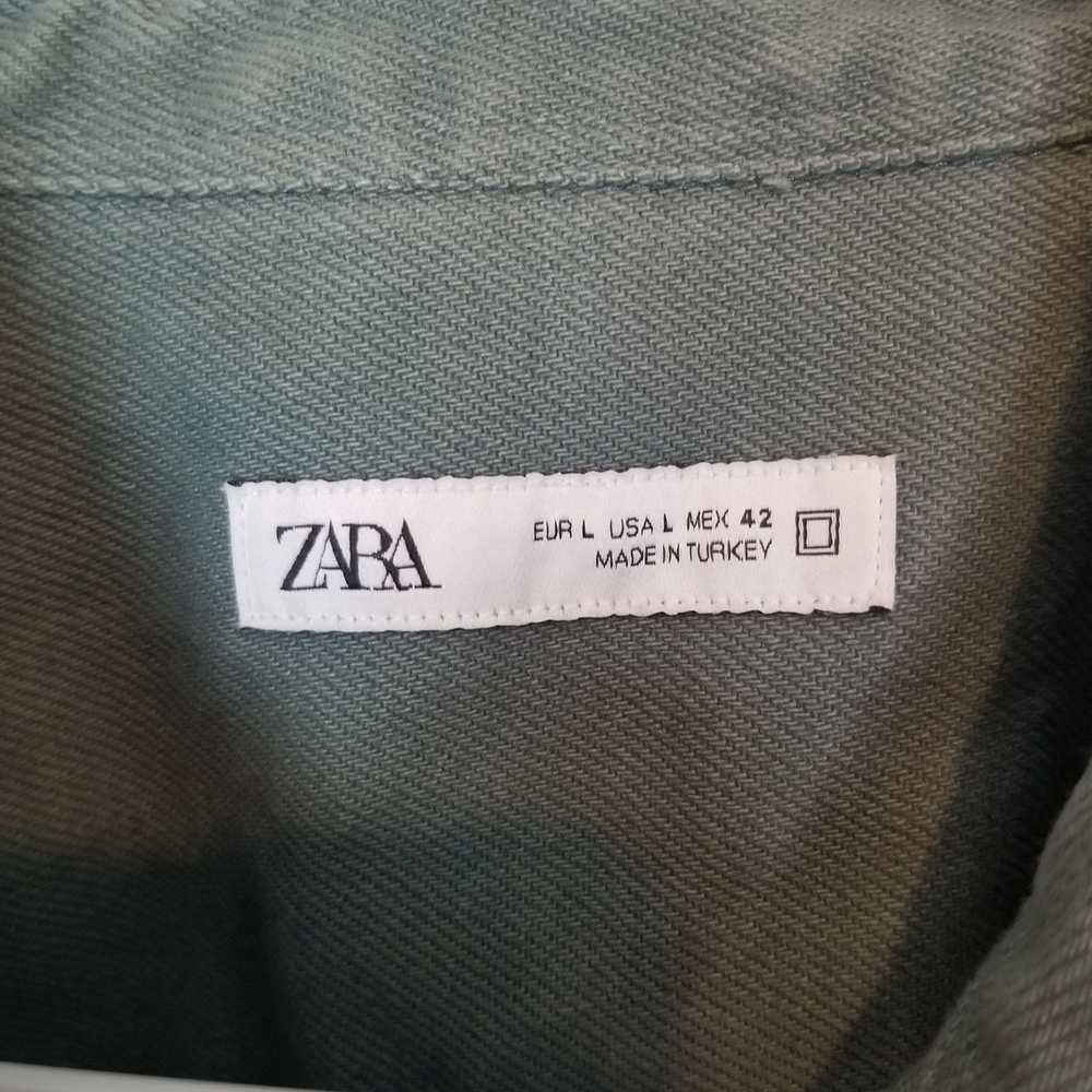 Zara ZARA L Long Sleeves Button Front Denim Shirt… - image 6