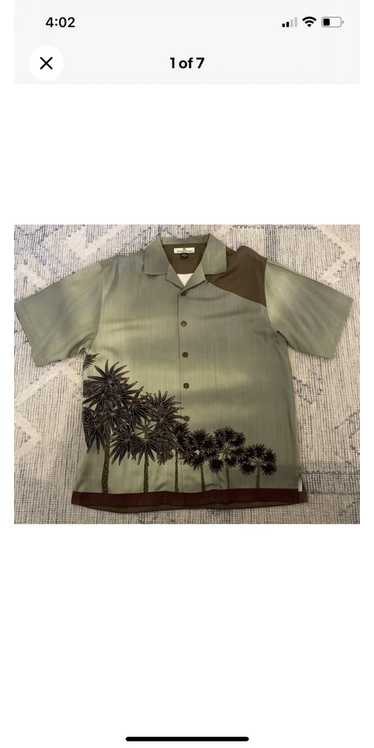 Tommy Bahama Rare Palm Tree Print Silk Camp Shirt