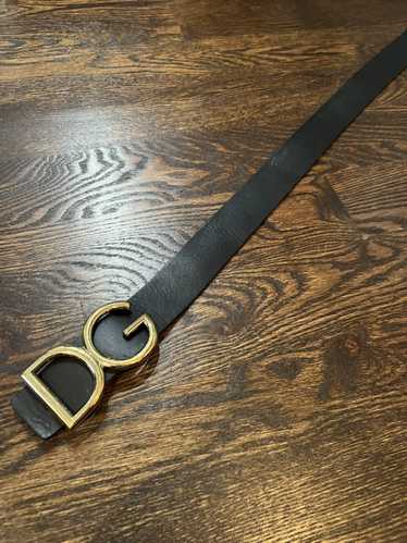 Dolce & Gabbana Dark Brown Leather Antique Metal Buckle Belt in