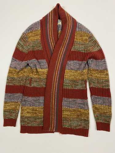 Vintage 70s Striped Shawl Cardigan - image 1