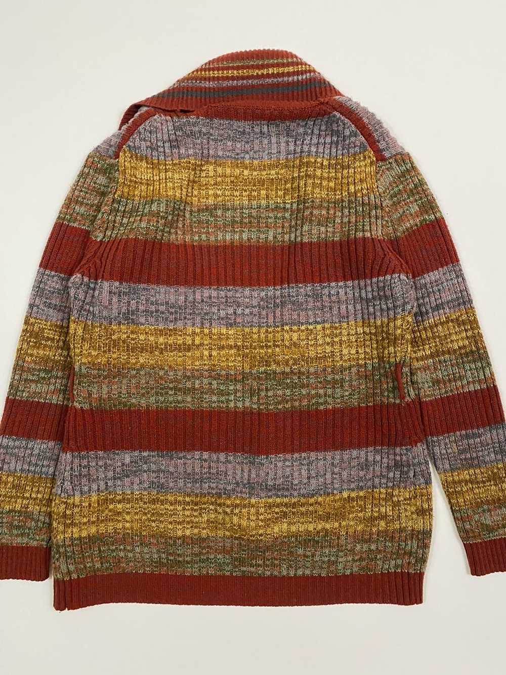 Vintage 70s Striped Shawl Cardigan - image 4