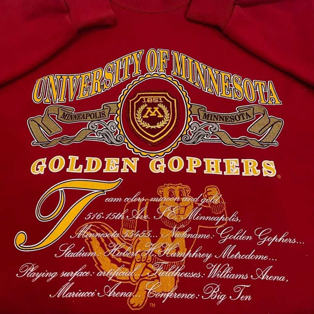 Vintage ‘UNIVERSITY OF MINNESOTA’ NUTMEG SWEATSHI… - image 2