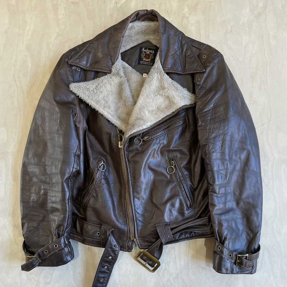 Schott × Vintage Perfecto Leather Motorcycle Jack… - image 1