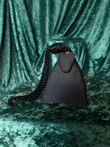 Vintage Isis Black Satin Pyramid Purse