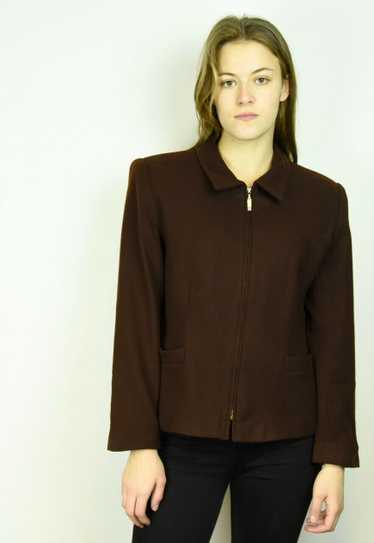 STEPHANIE ANDREWS Vintage Womens Brown Jacket Wool