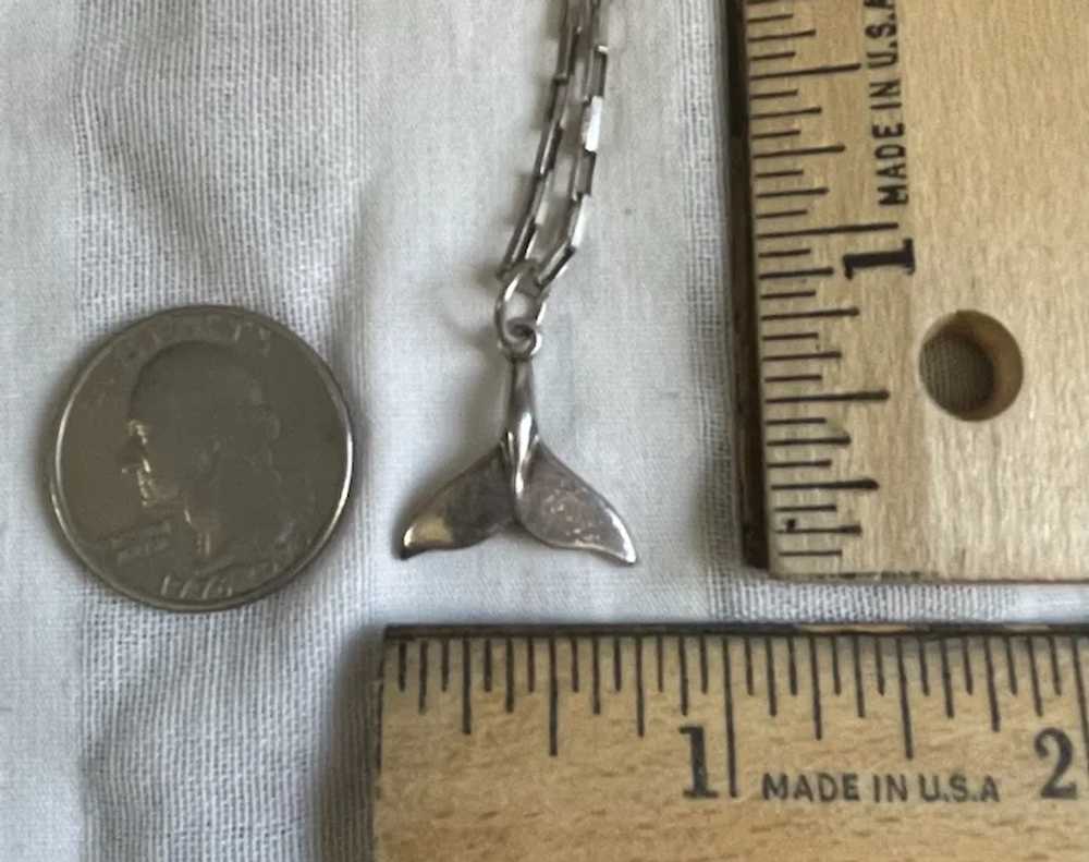 Vintage Sterling .925 Whale Tail Pendant Paperclip - image 9