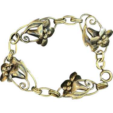 Vintage Ca1950's Gold-Filled Floral Design Bracel… - image 1