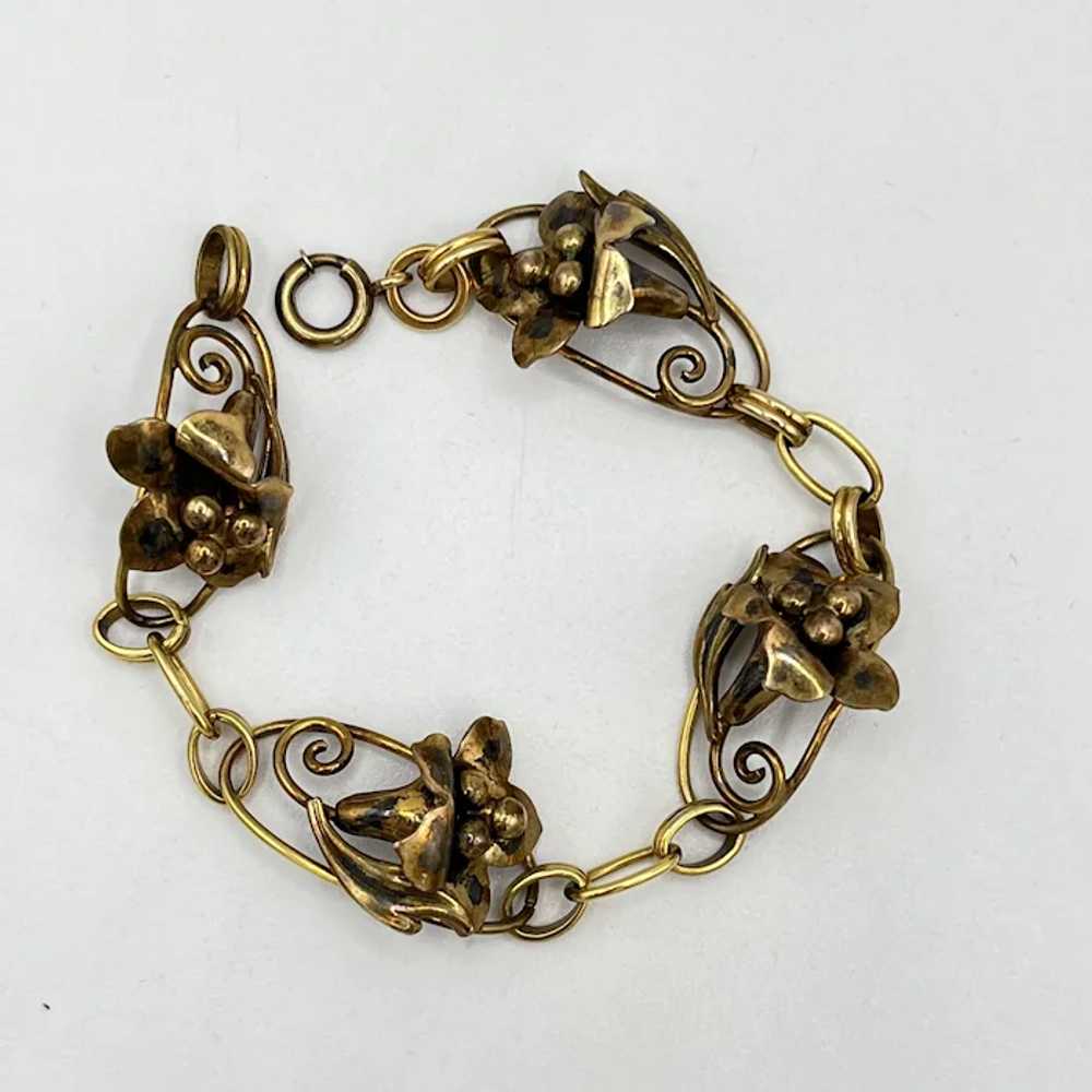 Vintage Ca1950's Gold-Filled Floral Design Bracel… - image 3