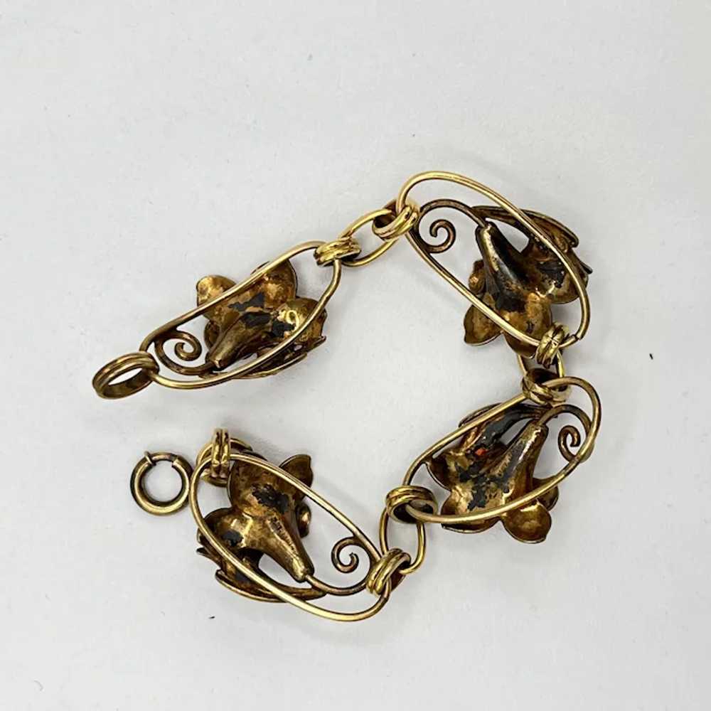 Vintage Ca1950's Gold-Filled Floral Design Bracel… - image 4
