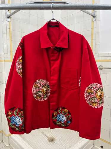 ss1996 Yohji Yamamoto Floral Red Work Jacket - Si… - image 1