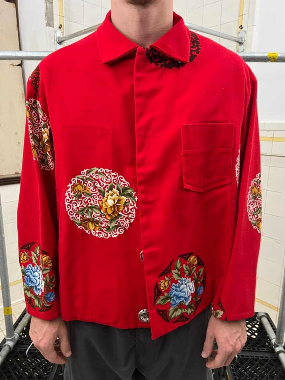 ss1996 Yohji Yamamoto Floral Red Work Jacket - Si… - image 7