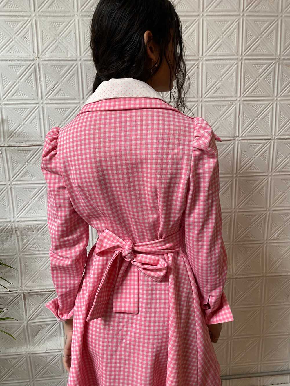 60s pink check mini dress / 1960s mod pastel pink… - image 7