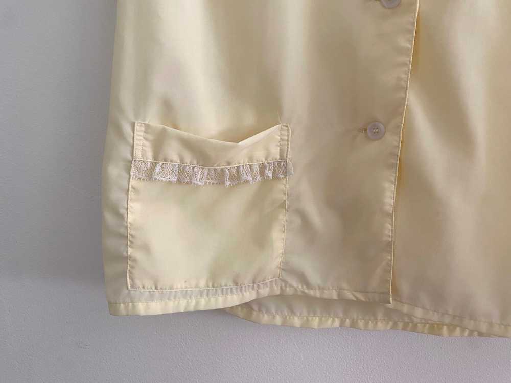 vintage 50s blouse / 1950s pastel yellow short sl… - image 3