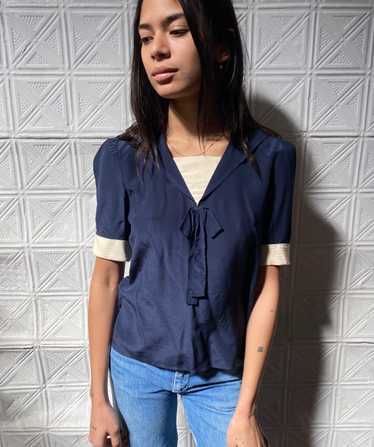 vintage Oscar de la Renta silk blouse / 80s ODLR … - image 1