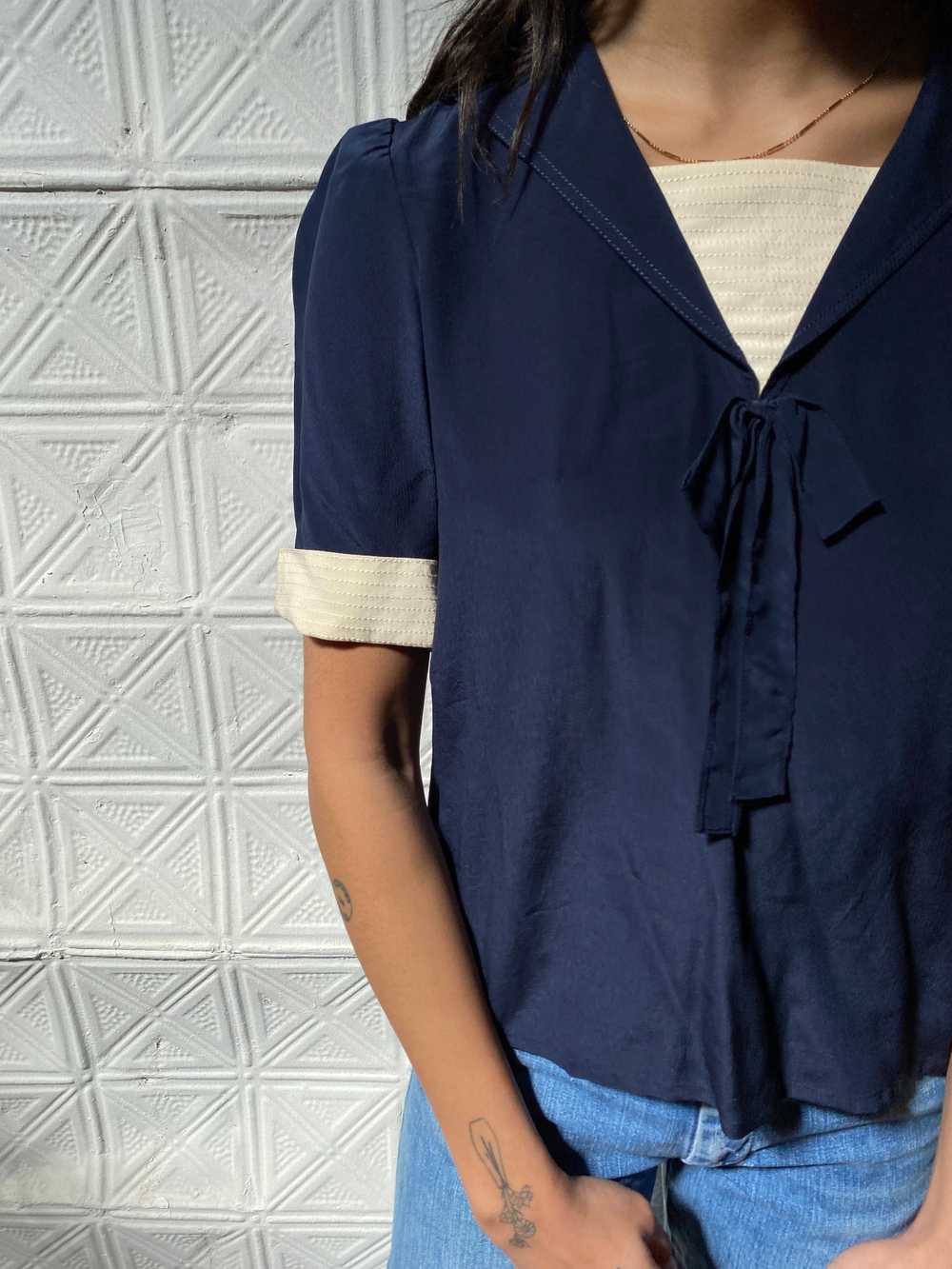 vintage Oscar de la Renta silk blouse / 80s ODLR … - image 5