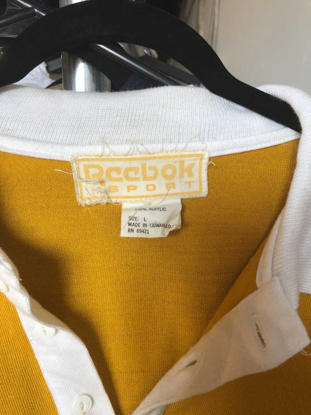 super rare vintage Reebok jersey / mustard yellow… - image 6