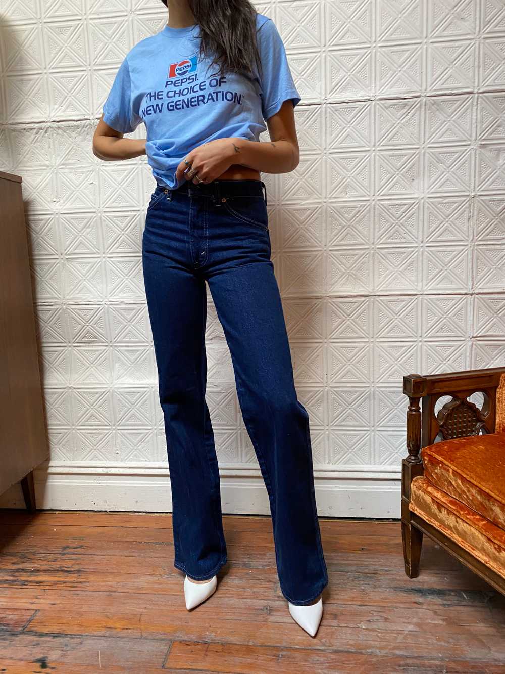vintage Levi’s jeans / 1970s Levis dark wash stov… - image 7