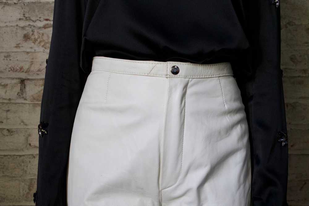 white leather pants / vintage 80s high waist stov… - image 5