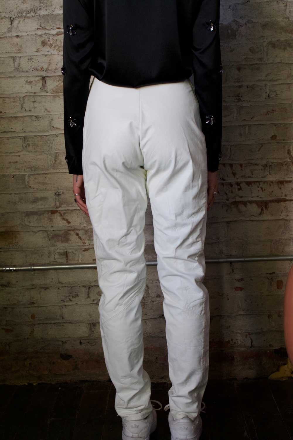 white leather pants / vintage 80s high waist stov… - image 7