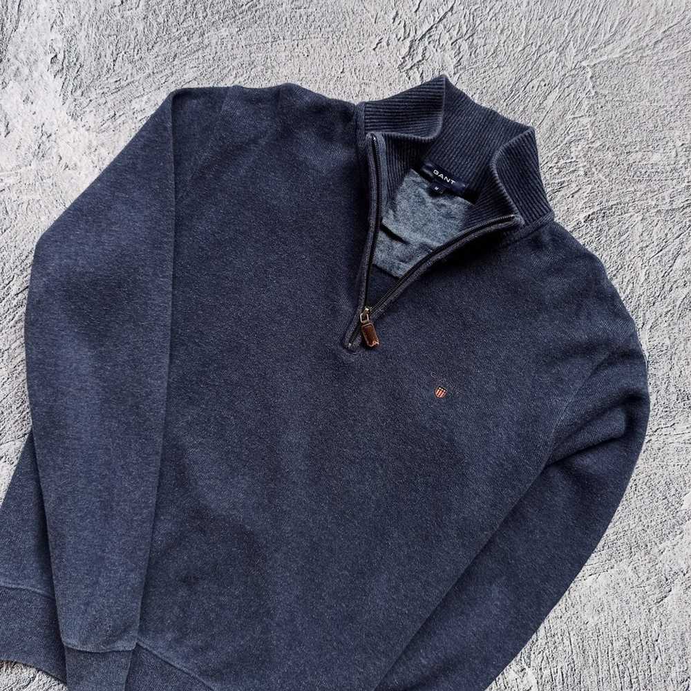 Gant Sweater Gant Cotton Logo 1/4 Zip Size:M - image 2