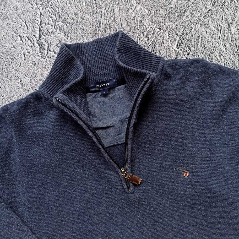 Gant Sweater Gant Cotton Logo 1/4 Zip Size:M - image 3