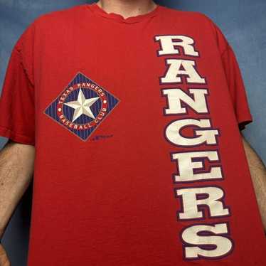 Vintage Texas Rangers Starter Jersey Red Blue Sleeves 90s Blank Sewn Large